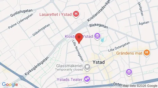 Apartments for rent i Ystad - kort over placeringen