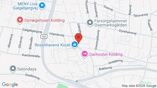 Apartments for rent i Kolding - kort over placeringen