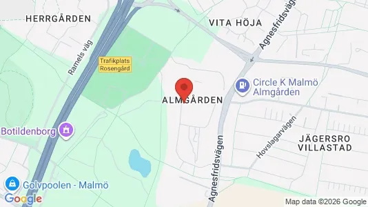 Apartments for rent i Husie - kort over placeringen