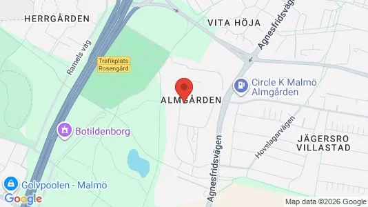 Apartments for rent i Husie - kort over placeringen