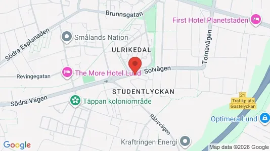 Rooms for rent i Lund - kort over placeringen