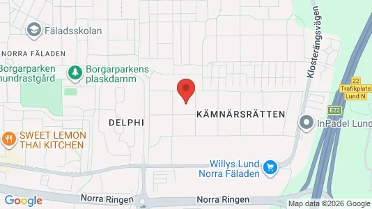 Rooms for rent i Lund - kort over placeringen