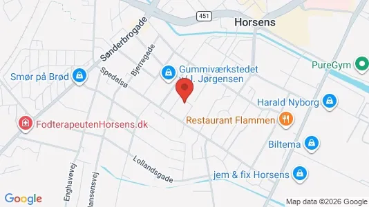 Apartments for rent i Horsens - kort over placeringen