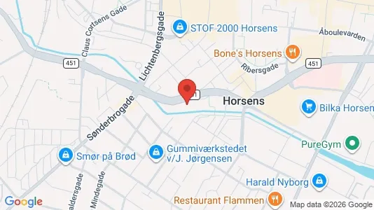 Apartments for rent i Horsens - kort over placeringen