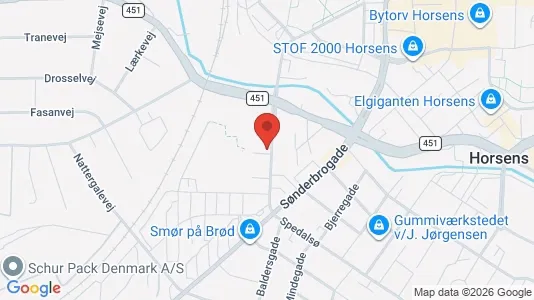 Apartments for rent i Horsens - kort over placeringen