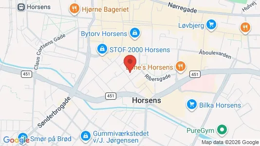 Apartments for rent i Horsens - kort over placeringen