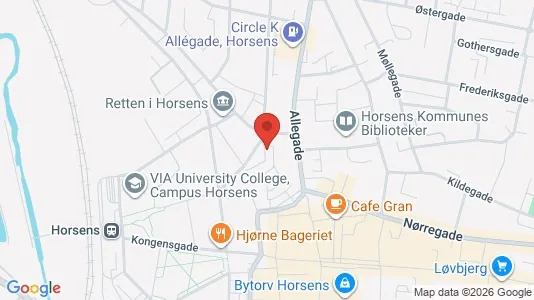 Apartments for rent i Horsens - kort over placeringen