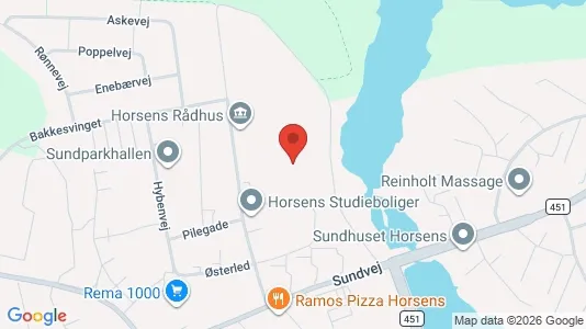 Apartments for rent i Horsens - kort over placeringen