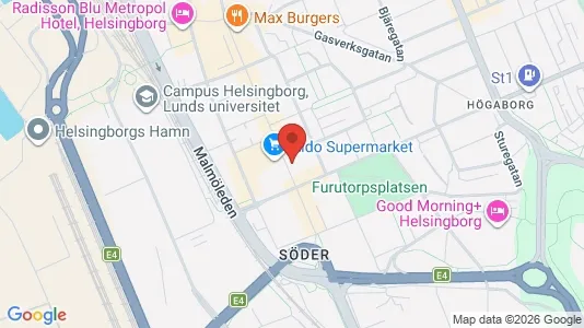 Apartments for rent i Helsingborg - kort over placeringen