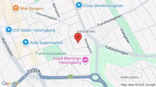 Rooms for rent i Helsingborg - kort over placeringen