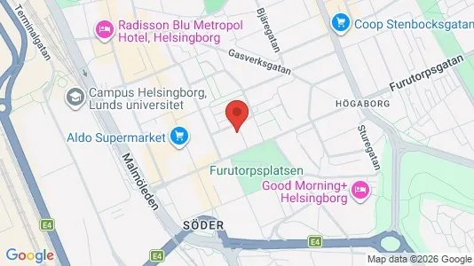 Apartments for rent i Helsingborg - kort over placeringen