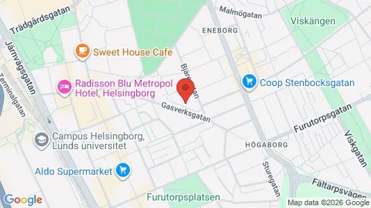 Apartments for rent i Helsingborg - kort over placeringen