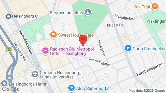 Apartments for rent i Helsingborg - kort over placeringen