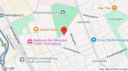 Apartments for rent i Helsingborg - kort over placeringen