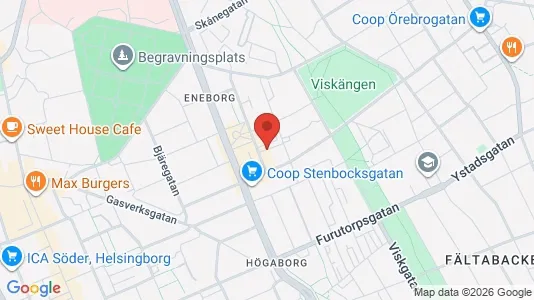 Apartments for rent i Helsingborg - kort over placeringen