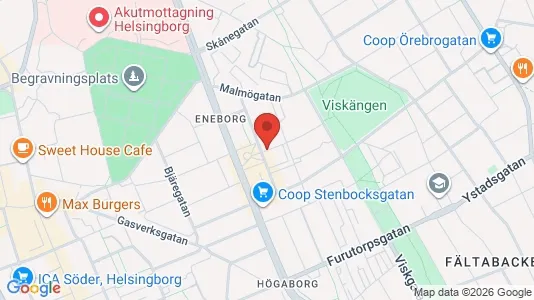 Apartments for rent i Helsingborg - kort over placeringen