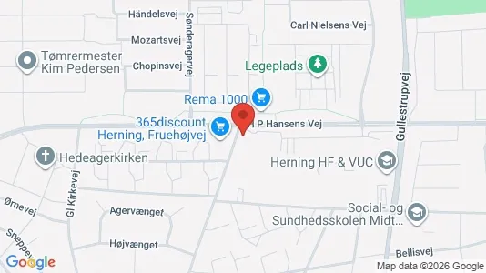 Apartments for rent i Herning - kort over placeringen