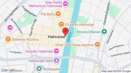 Apartments for rent i Halmstad - kort over placeringen