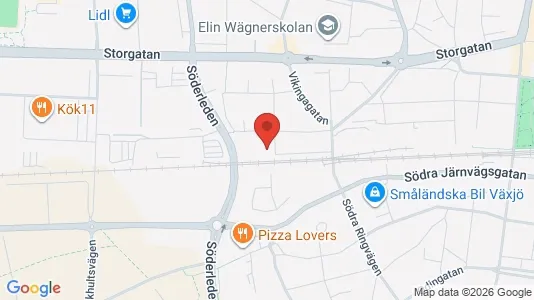 Apartments for rent i Växjö - kort over placeringen