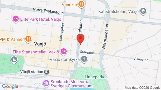 Apartments for rent i Växjö - kort over placeringen