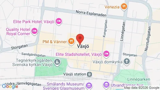 Apartments for rent i Växjö - kort over placeringen