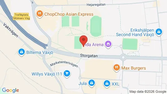 Apartments for rent i Växjö - kort over placeringen