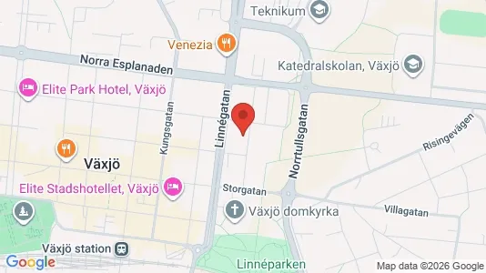 Apartments for rent i Växjö - kort over placeringen
