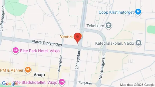 Apartments for rent i Växjö - kort over placeringen