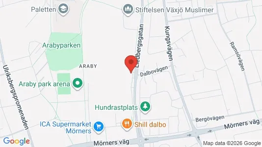 Apartments for rent i Växjö - kort over placeringen