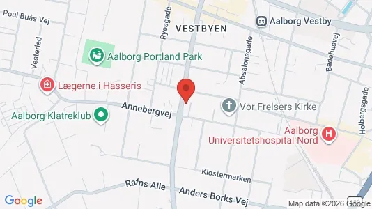 Apartments for rent i Aalborg Center - kort over placeringen