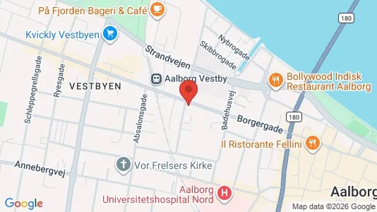 Apartments for rent i Aalborg Center - kort over placeringen