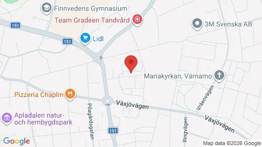Apartments for rent i Värnamo - kort over placeringen