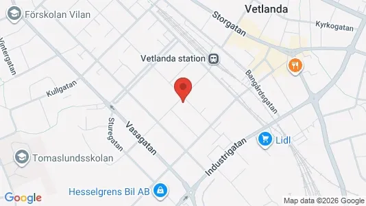 Apartments for rent i Vetlanda - kort over placeringen