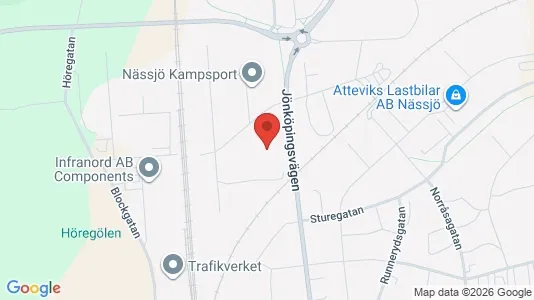 Apartments for rent i Nässjö - kort over placeringen