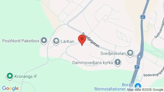 Rooms for rent i Borås - kort over placeringen