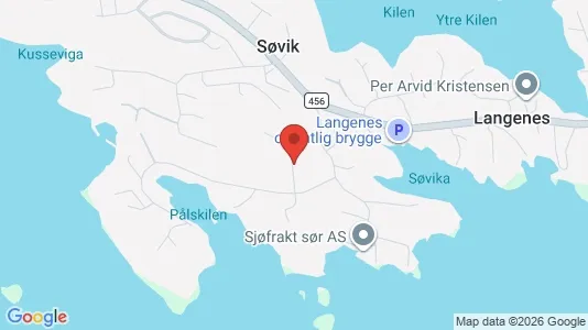 Rooms for rent i Søgne - kort over placeringen