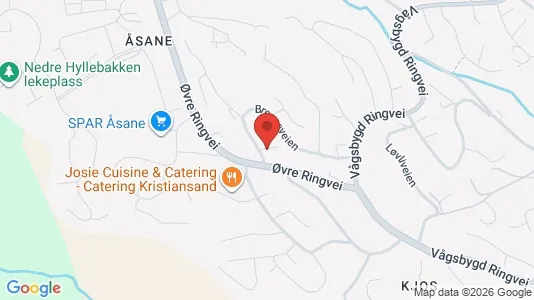 Rooms for rent i Kristiansand - kort over placeringen