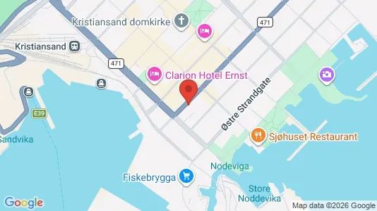 Rooms for rent i Kristiansand - kort over placeringen