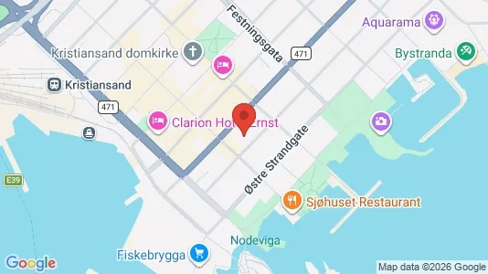 Rooms for rent i Kristiansand - kort over placeringen