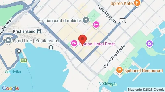 Rooms for rent i Kristiansand - kort over placeringen