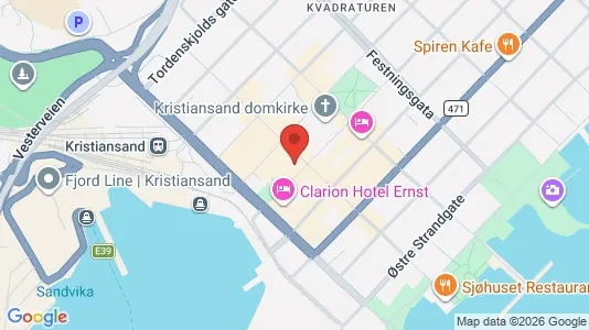 Rooms for rent i Kristiansand - kort over placeringen