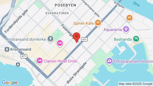 Rooms for rent i Kristiansand - kort over placeringen