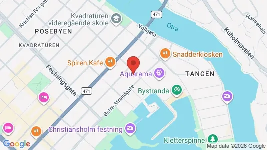 Rooms for rent i Kristiansand - kort over placeringen