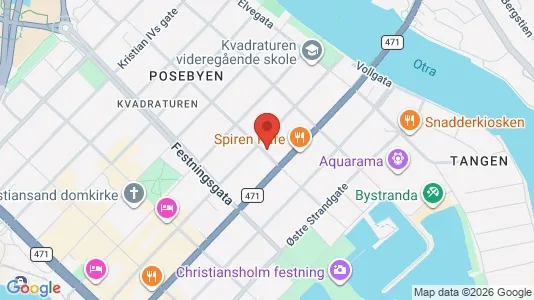Rooms for rent i Kristiansand - kort over placeringen