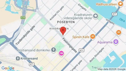 Rooms for rent i Kristiansand - kort over placeringen