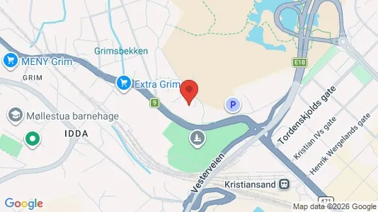 Rooms for rent i Kristiansand - kort over placeringen