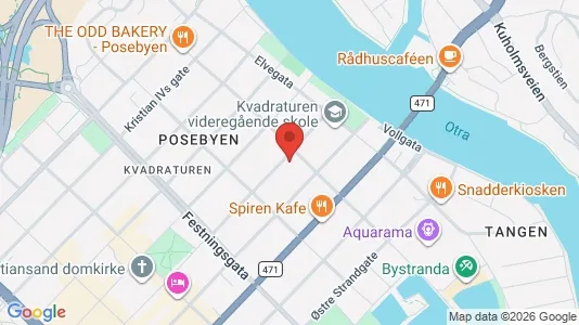 Rooms for rent i Kristiansand - kort over placeringen