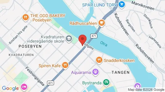 Rooms for rent i Kristiansand - kort over placeringen