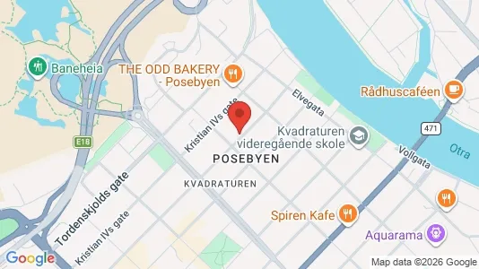 Rooms for rent i Kristiansand - kort over placeringen