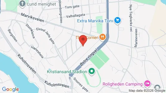Rooms for rent i Kristiansand - kort over placeringen